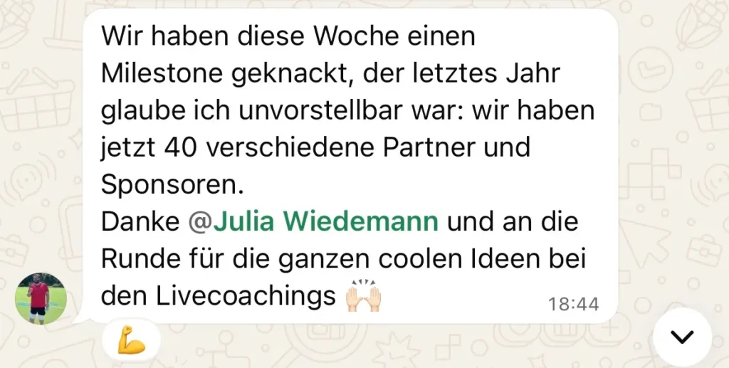 Meilenstein mithilfe des SponsorenMagneten erreicht.
