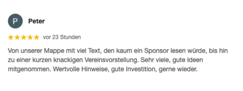 Erstelle eine passende Sponsorenmappe für deinen Verein.